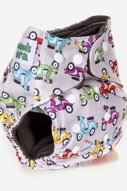 Многоразовый угольный подгузник Mums Era, Мопеды (с 2 вкладышами)