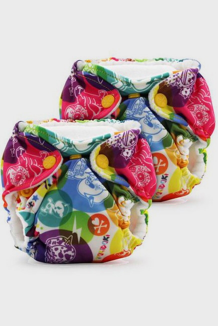 Многоразовые подгузники для новорожденных Lil Joey Kanga Care, TokiCorno (2шт.)