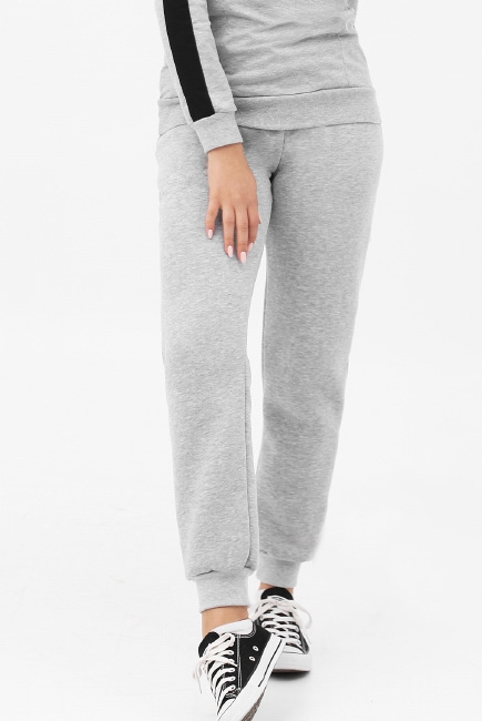 Брюки для беременных и родивших универсальные, с начесом серый меланж