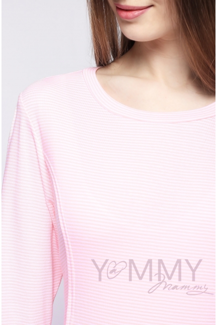 Комплект для дома белая/розовая полоска