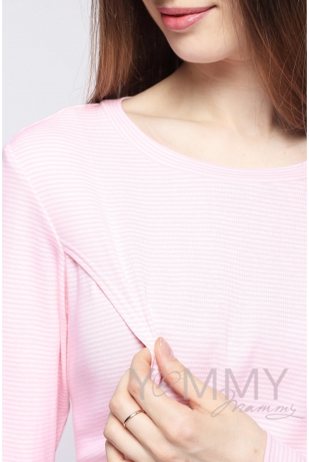 Комплект для дома белая/розовая полоска