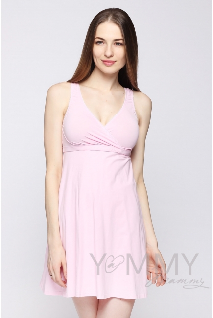 Комплект халат с сорочкой розовый