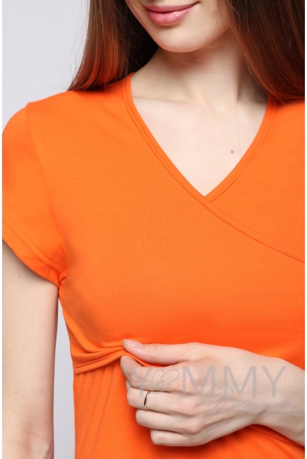 Платье-кимоно для дома трикотажное, цвет "оранжевый"