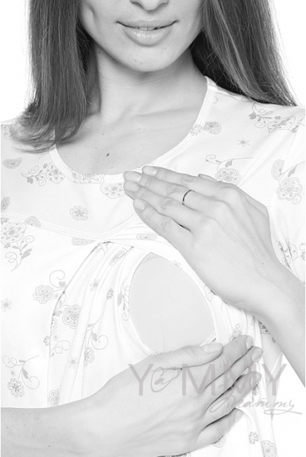 Сорочка с сиреневым цветочным принтом