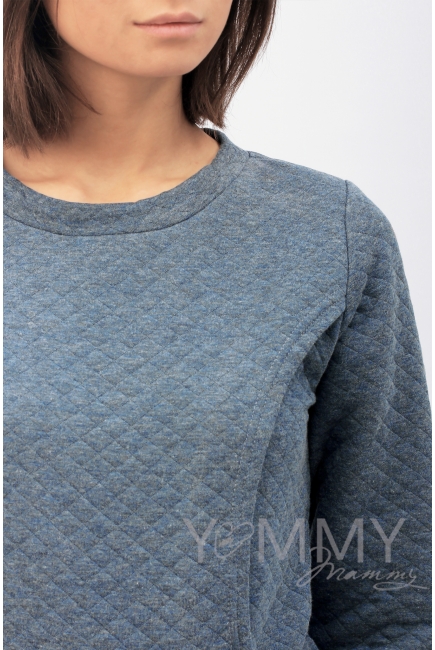 Костюм для беременных и кормящих, синий меланж