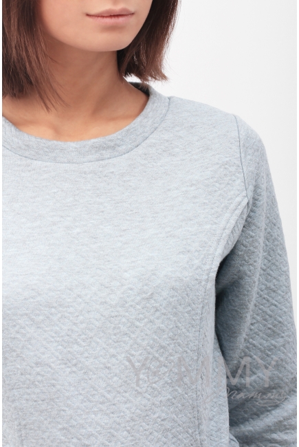 Костюм для беременных и кормящих, серо-голубой меланж