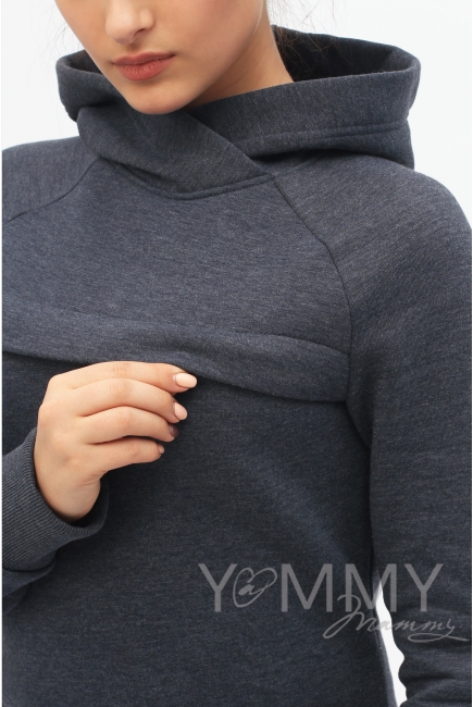 Костюм из худи и брюк индиго меланж