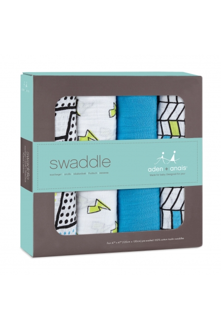 Aden&Anais набор 4 больших муслиновых пеленок, Whiz Kid