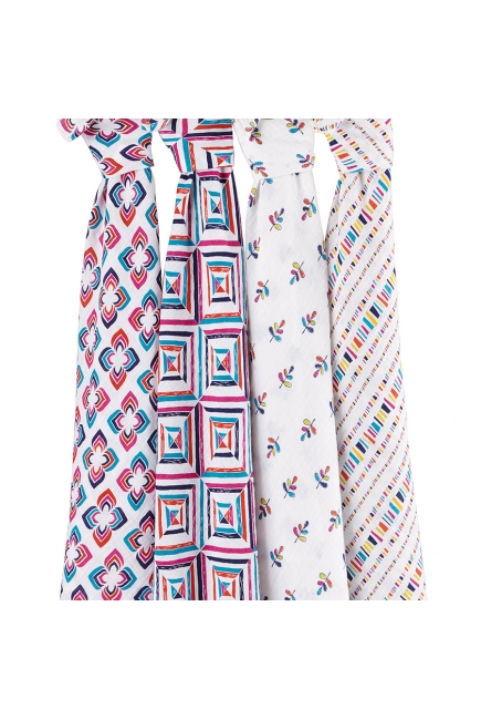 Aden&Anais набор 4 больших муслиновых пеленок, Flip-side