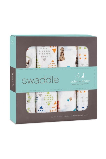 Aden&Anais набор 4 больших муслиновых пеленок, Parer Tales