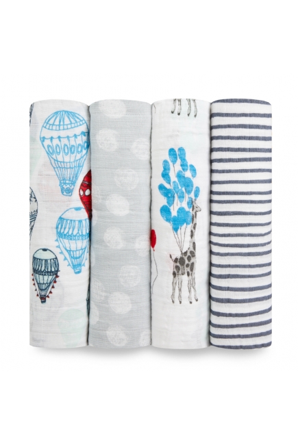 Aden&Anais набор 4 больших муслиновых пеленок, Dream Ride