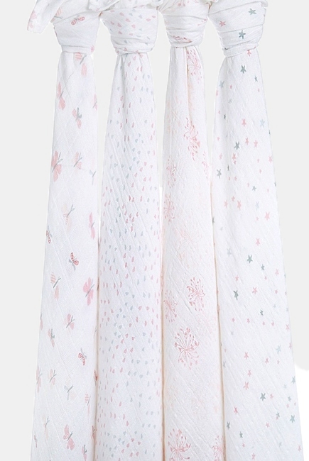 Муслиновые пеленки для новорожденных Aden&Anais, большие, набор 4, Lovely Reverie