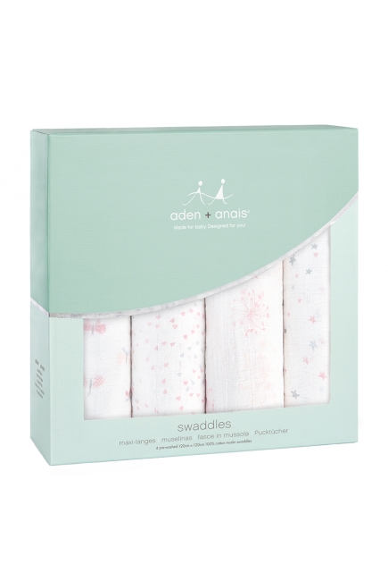 Aden&Anais набор 4 больших муслиновых пеленок, Lovely Reverie