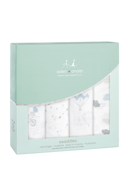Aden&Anais набор 4 больших муслиновых пеленок, Night Sky Reverie