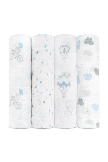 Aden&Anais набор 4 больших муслиновых пеленок, Night Sky Reverie