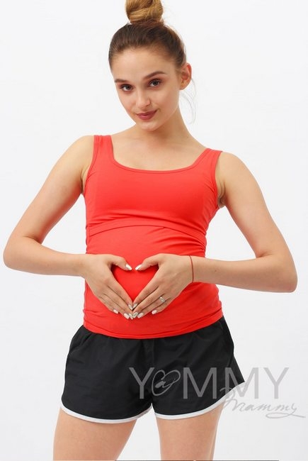 Майка для беременных и кормящих, алая