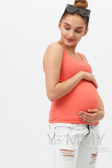 Майка для кормящих и беременных, коралл