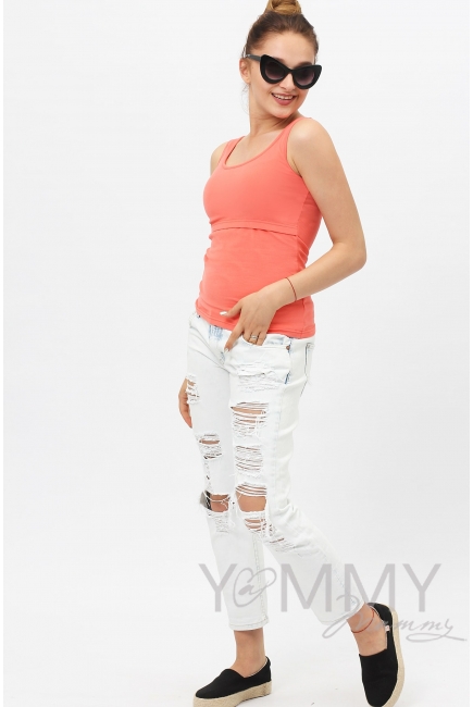 Майка для кормящих и беременных, коралл