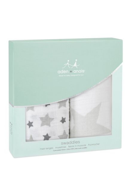 Муслиновые пеленки для новорожденных Aden&Anais большие, набор 2, Twinkle