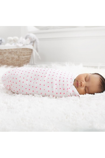 Муслиновые пеленки для новорожденных Aden&Anais большие, набор 2, Neon Fluro Pink