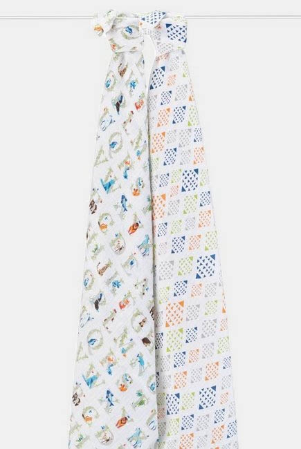 Муслиновые пеленки для новорожденных большие Aden&Anais, набор 2, Paper tales