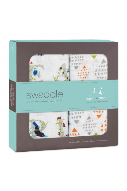 Муслиновые пеленки для новорожденных большие Aden&Anais, набор 2, Paper tales