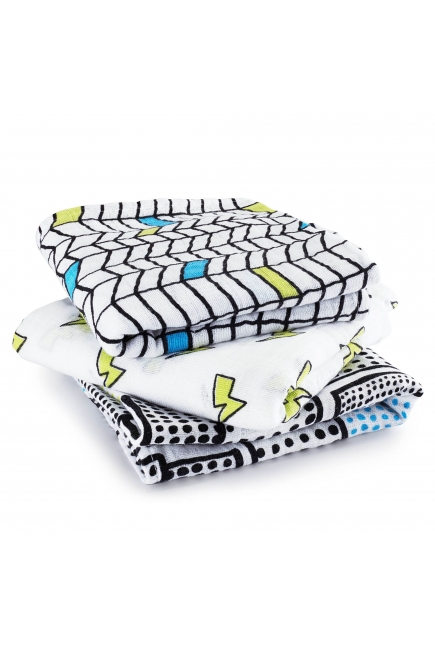 Муслиновые пеленки для новорожденных Aden&Anais средние, набор 3, Musy Whiz Kid