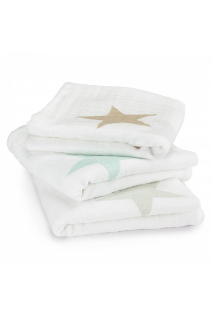 Муслиновые пеленки для новорожденных Aden&Anais средние, набор 3, Super Star Scout