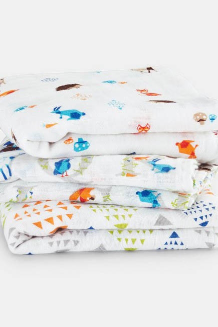 Муслиновые пеленки для новорожденных Aden&Anais средние, набор 3, Musy Paper Tales