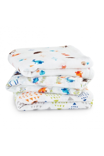 Муслиновые пеленки для новорожденных Aden&Anais средние, набор 3, Musy Paper Tales