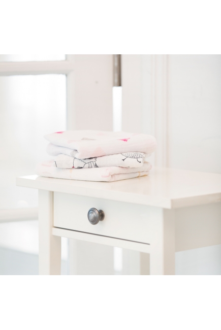 Муслиновые пеленки для новорожденных Aden&Anais средние, набор 3, Love Bird