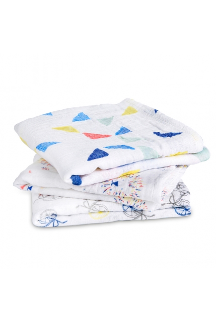 Муслиновые пеленки для новорожденных Aden&Anais средние, набор 3, Leader Of The Pack