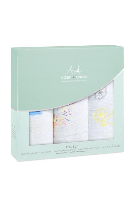 Муслиновые пеленки для новорожденных Aden&Anais средние, набор 3, Leader Of The Pack