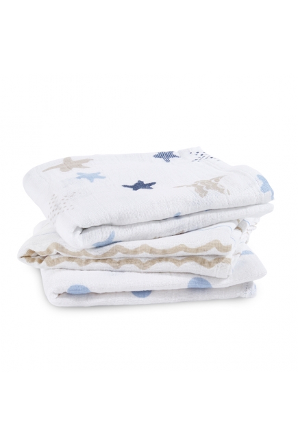 Муслиновые пеленки для новорожденных Aden&Anais средние, набор 3, Rock Star