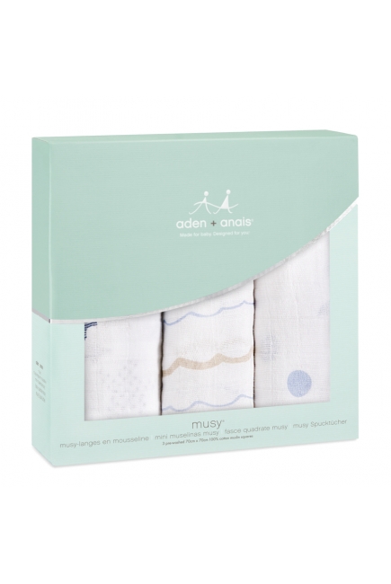Муслиновые пеленки для новорожденных Aden&Anais средние, набор 3, Rock Star
