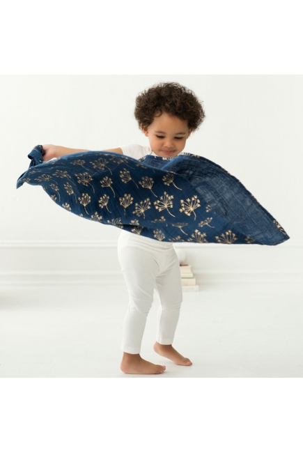 Муслиновые пеленки для новорожденных Aden&Anais мерцающие средние, набор 3, Metallic Gold Deco