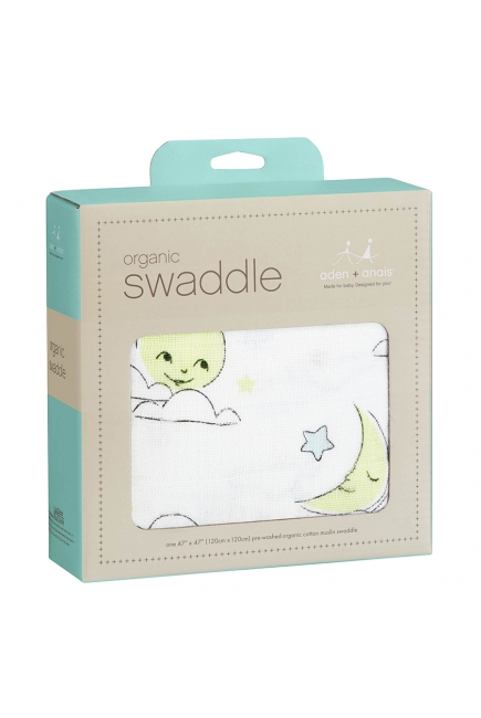 Муслиновая пеленка для новорожденных Aden&Anais органическая, большая, Sun+Moon