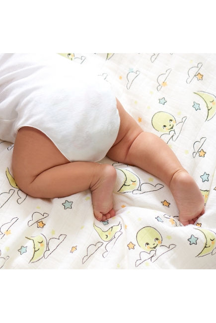 Муслиновая пеленка для новорожденных Aden&Anais органическая, большая, Sun+Moon