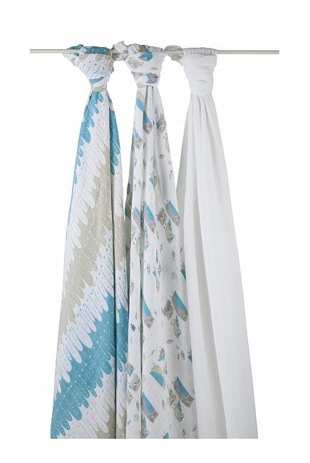 Муслиновые пеленки Aden&Anais для новорожденных большие, набор 3, Wise Guys