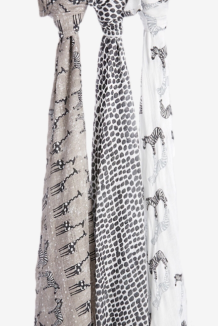 Бамбуковые пеленки для новорожденных Aden&Anais большие, набор 3, Saharamotif