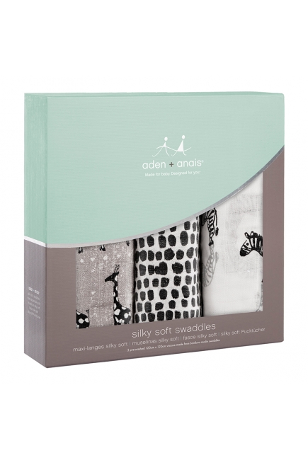 Бамбуковые пеленки для новорожденных Aden&Anais большие, набор 3, Saharamotif