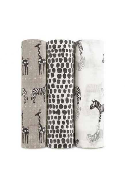 Бамбуковые пеленки для новорожденных Aden&Anais большие, набор 3, Saharamotif