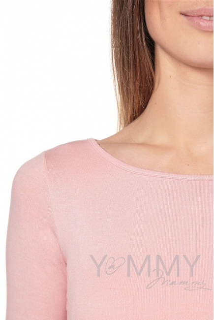 Лонгслив для кормящих и беременных, жемчужно-розовый