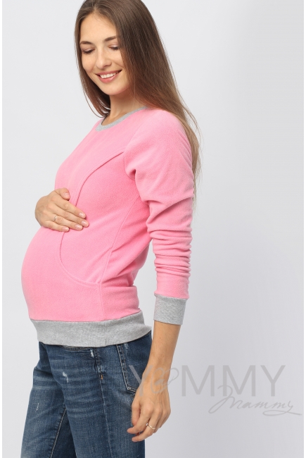 Джемпер для кормящих и беременных флисовый, цвет розовый