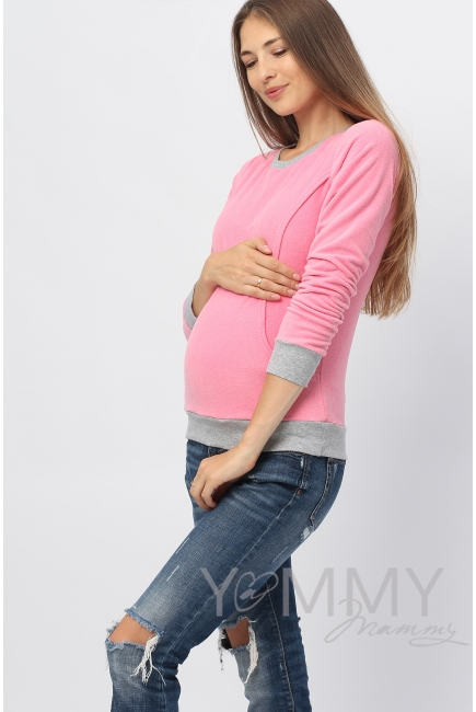 Джемпер для кормящих и беременных флисовый, цвет розовый