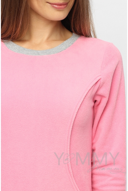 Джемпер для кормящих и беременных флисовый, цвет розовый