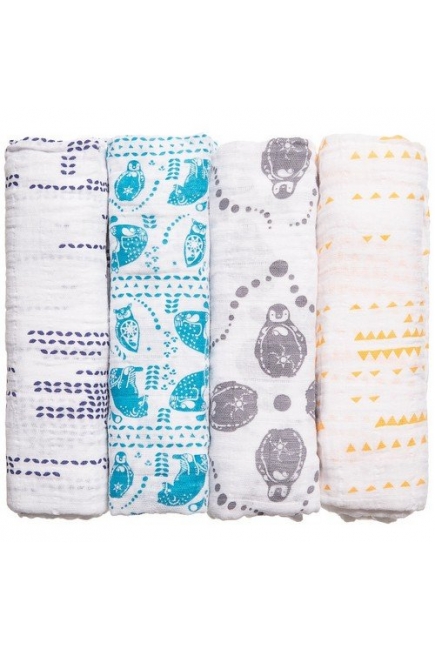 Aden&Anais набор 4 больших муслиновых пеленок, Kindred