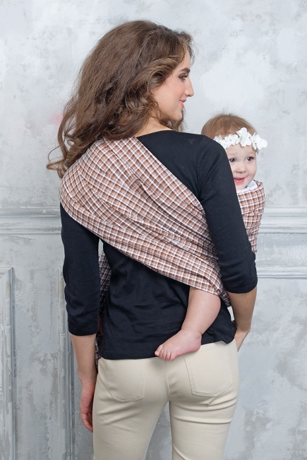 Слинг с кольцами Баюшка двуслойный, Клетка беж