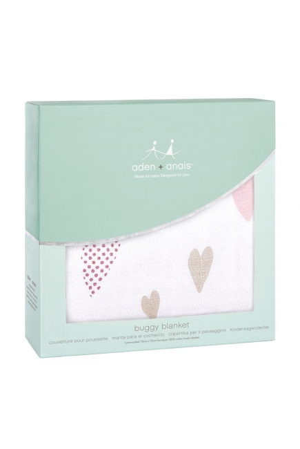 Муслиновое одеяло для коляски Aden&Anais, Stroller Blanket Heart Breaker