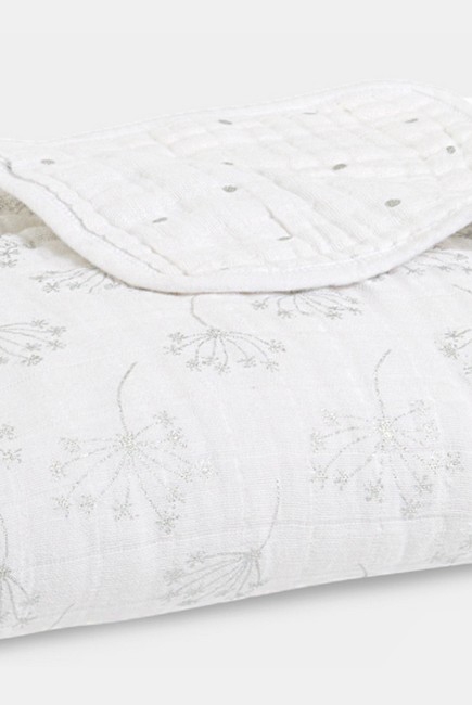 Муслиновое одеяло Aden&Anais, мерцающее, Metallic Silver Deco